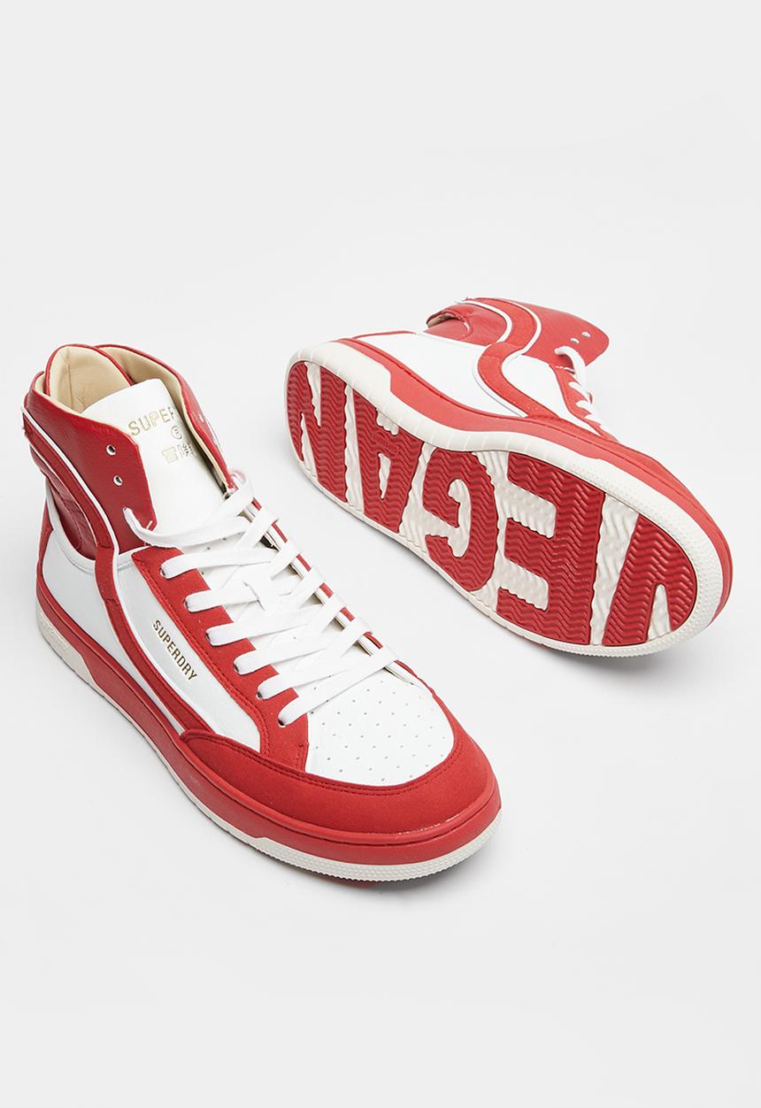 Superdry. - Vintage vegan basket high top - white/red