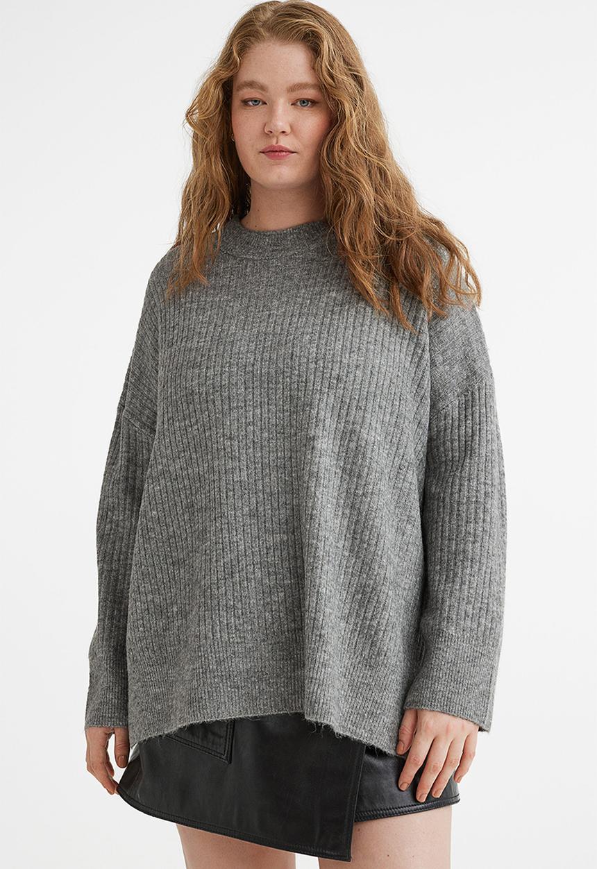 H&M - Rib-knit jumper - grey marl 