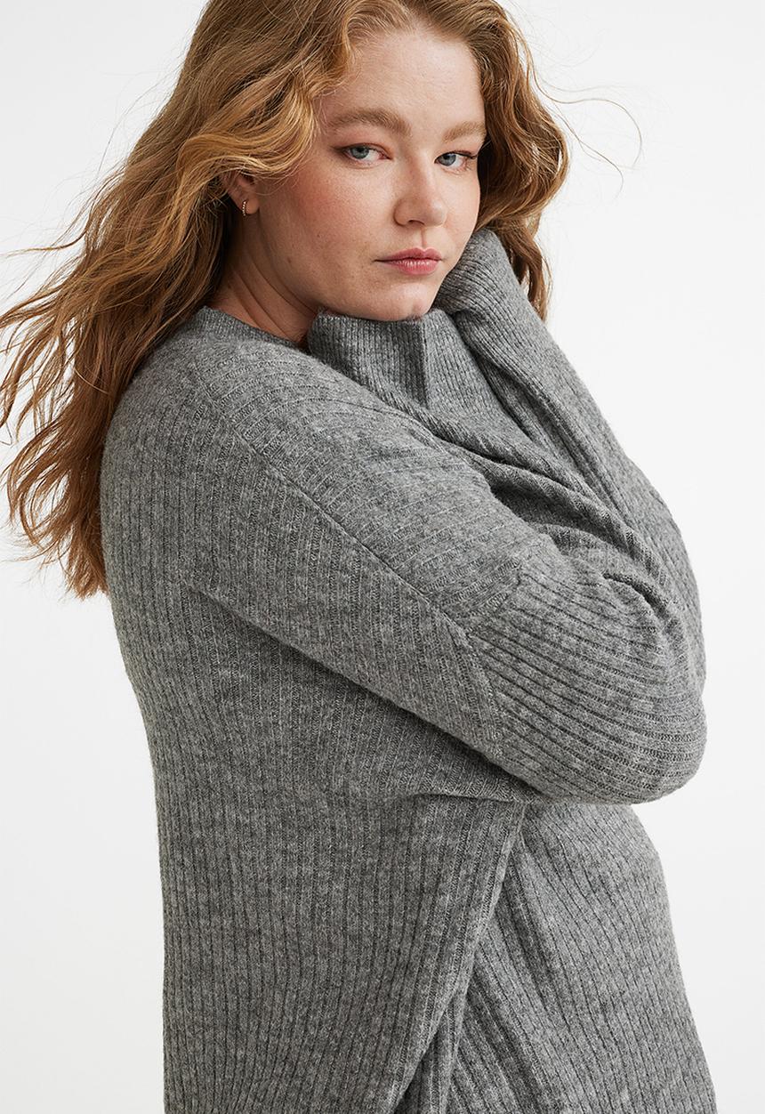H&M - Rib-knit jumper - grey marl 