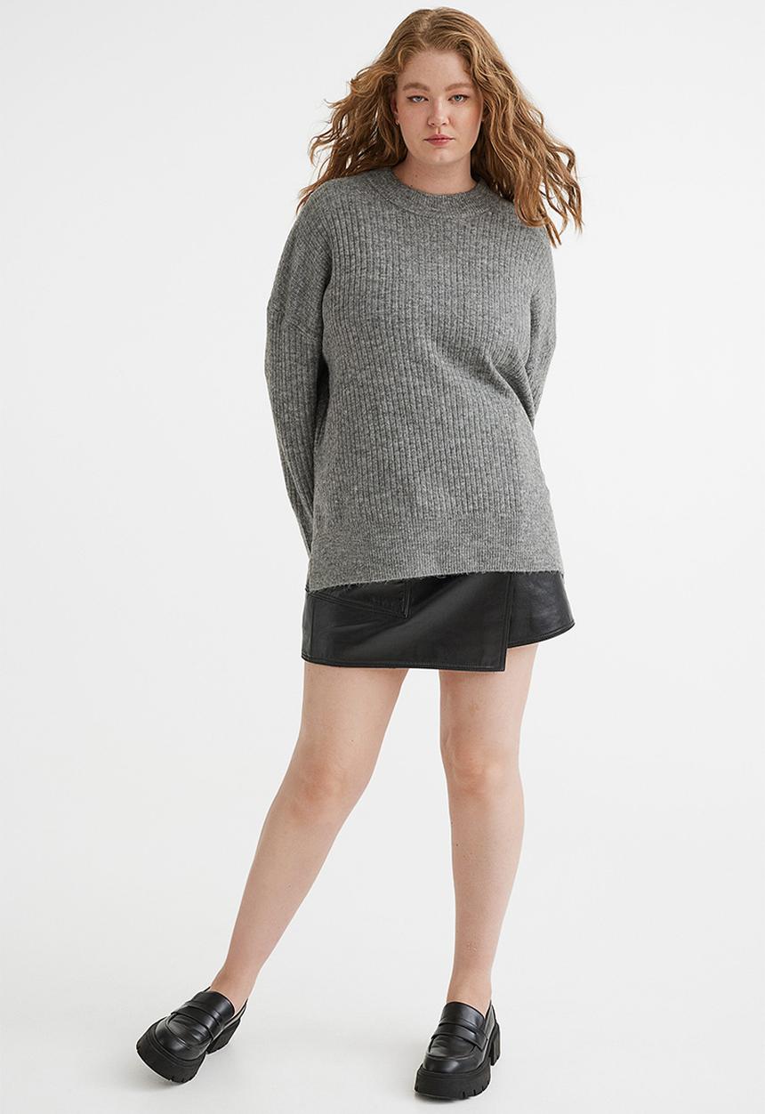 H&M - Rib-knit jumper - grey marl 