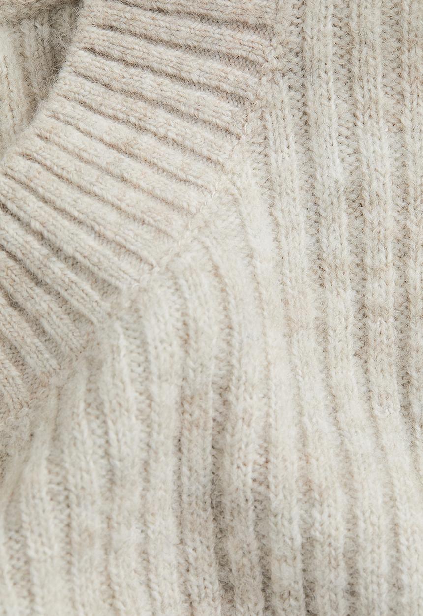 H&M - Rib-knit jumper - light beige marl