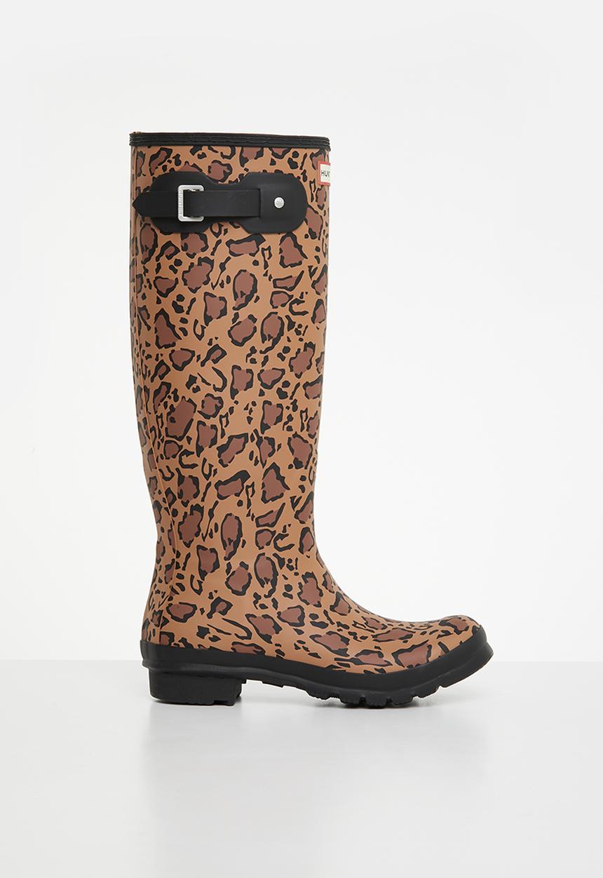 Hunter - Original tall leopard print - rich tan/saddle/black