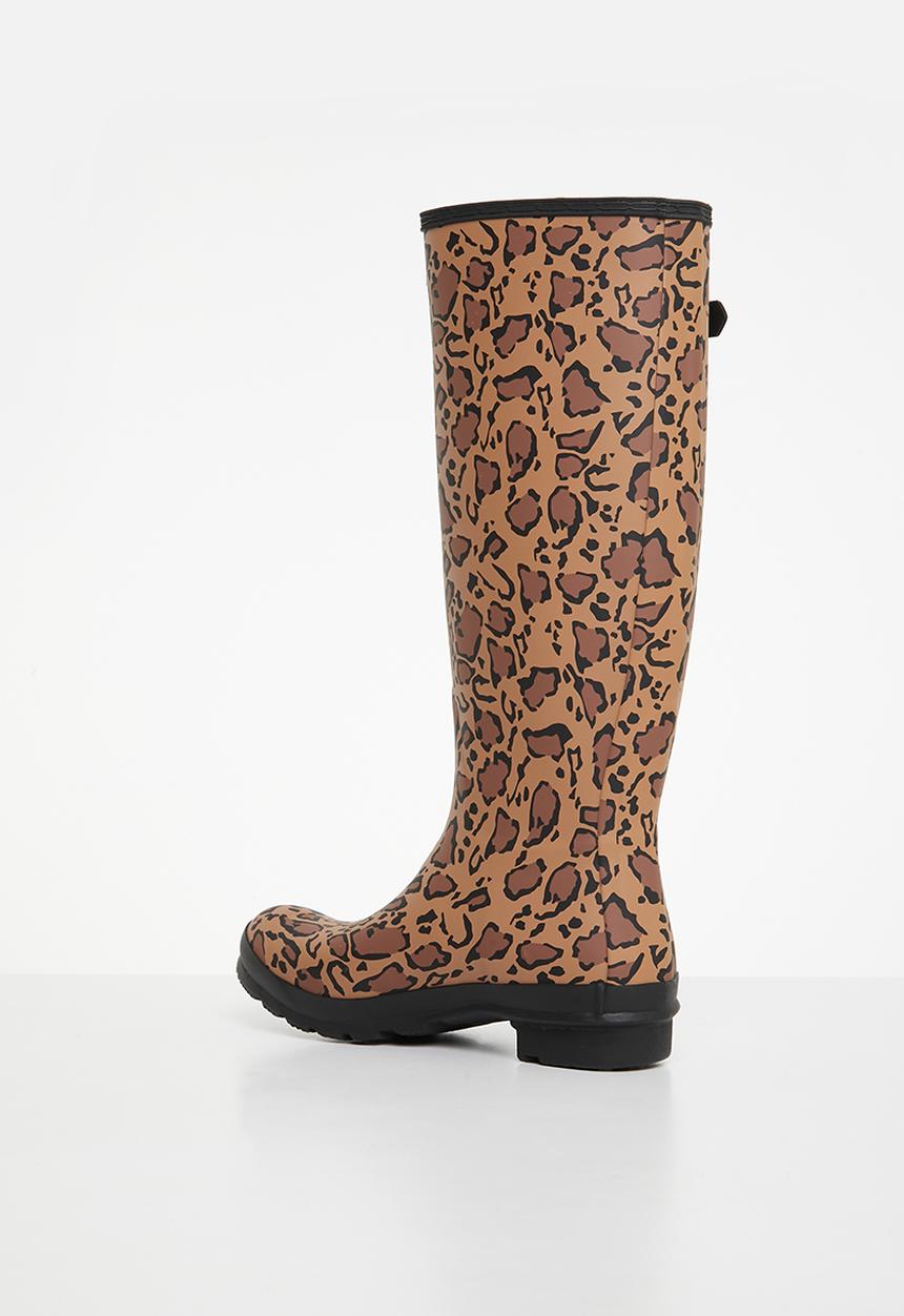 Hunter - Original tall leopard print - rich tan/saddle/black