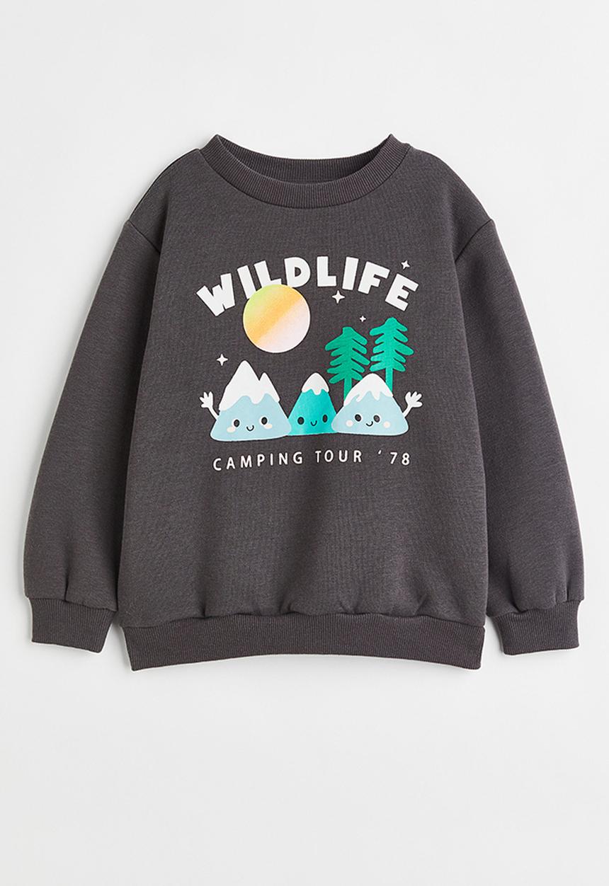 H&M - Printed sweatshirt - dark grey/mountains
