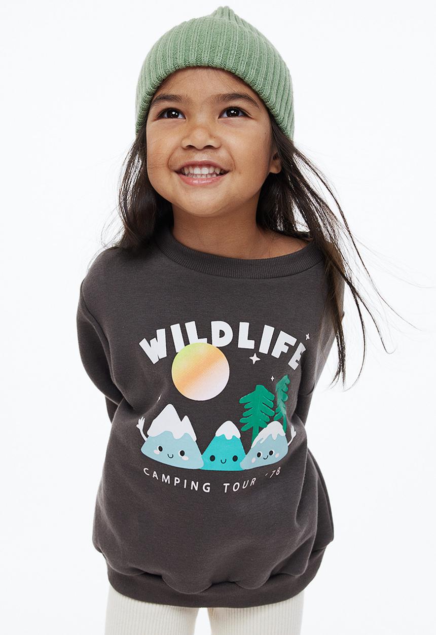 H&M - Printed sweatshirt - dark grey/mountains