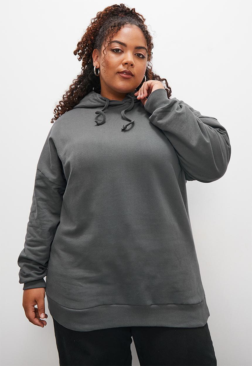 Blake - Graphic slouch hoodie - slate grey