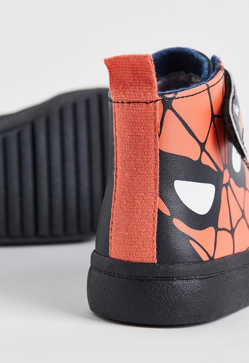 H&M - Warm-lined printed hi-tops - black/spider-man