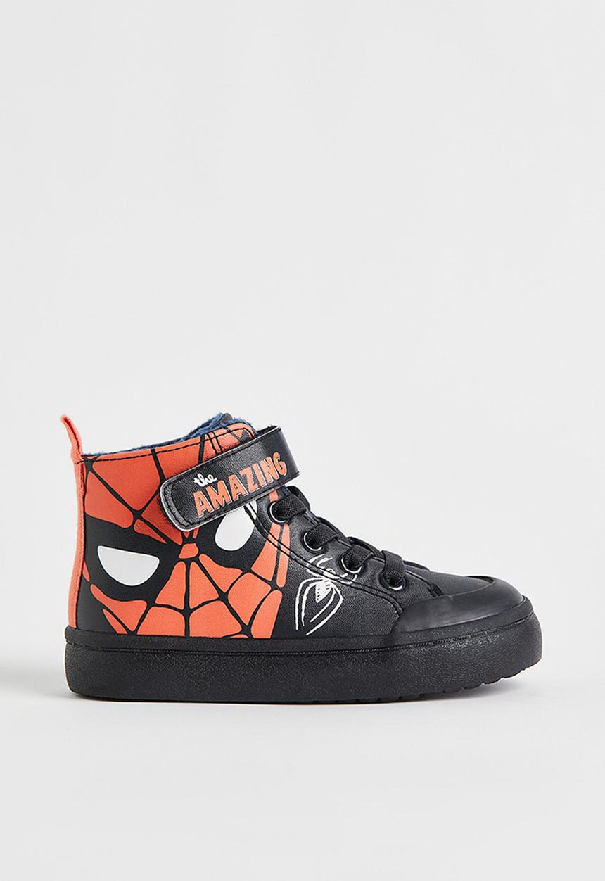 H&M - Warm-lined printed hi-tops - black/spider-man