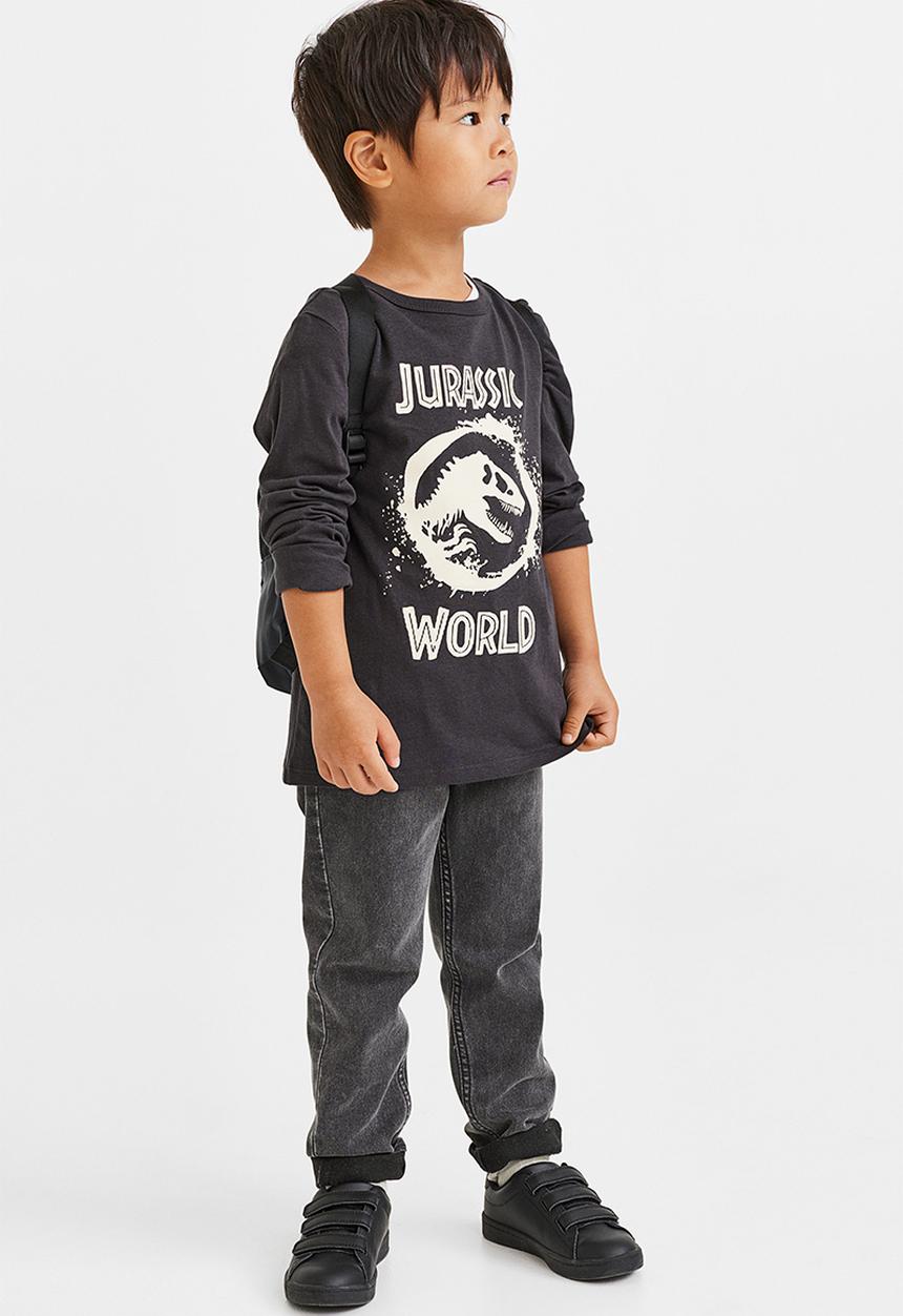 H&M - Printed top - dark grey/jurassic world
