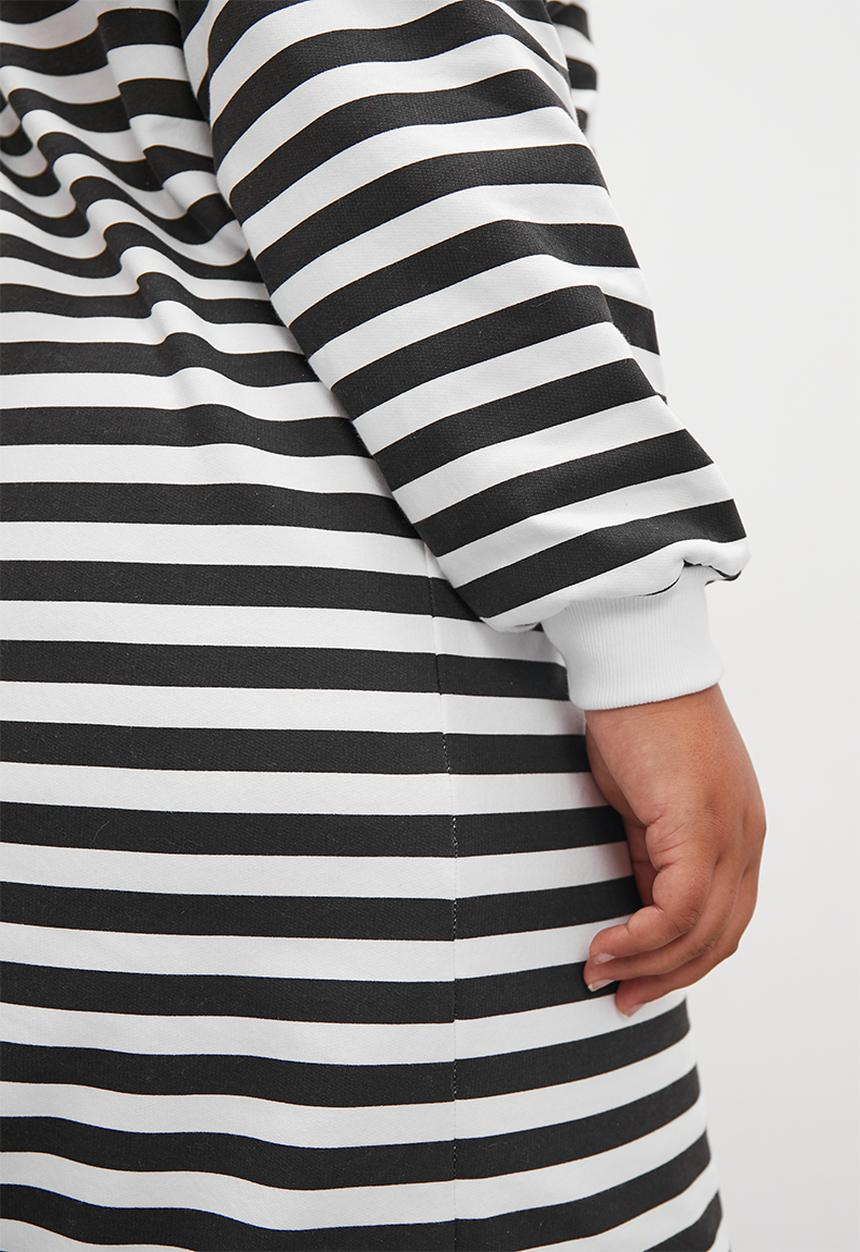 Blake - Striped sweat dress - black & white