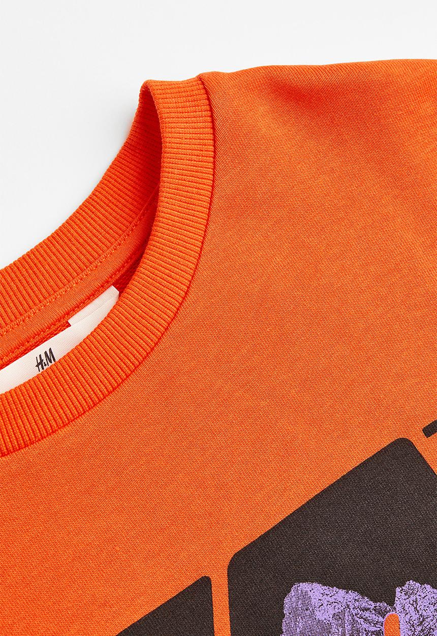 H&M - Printed sweatshirt - orange/mountain