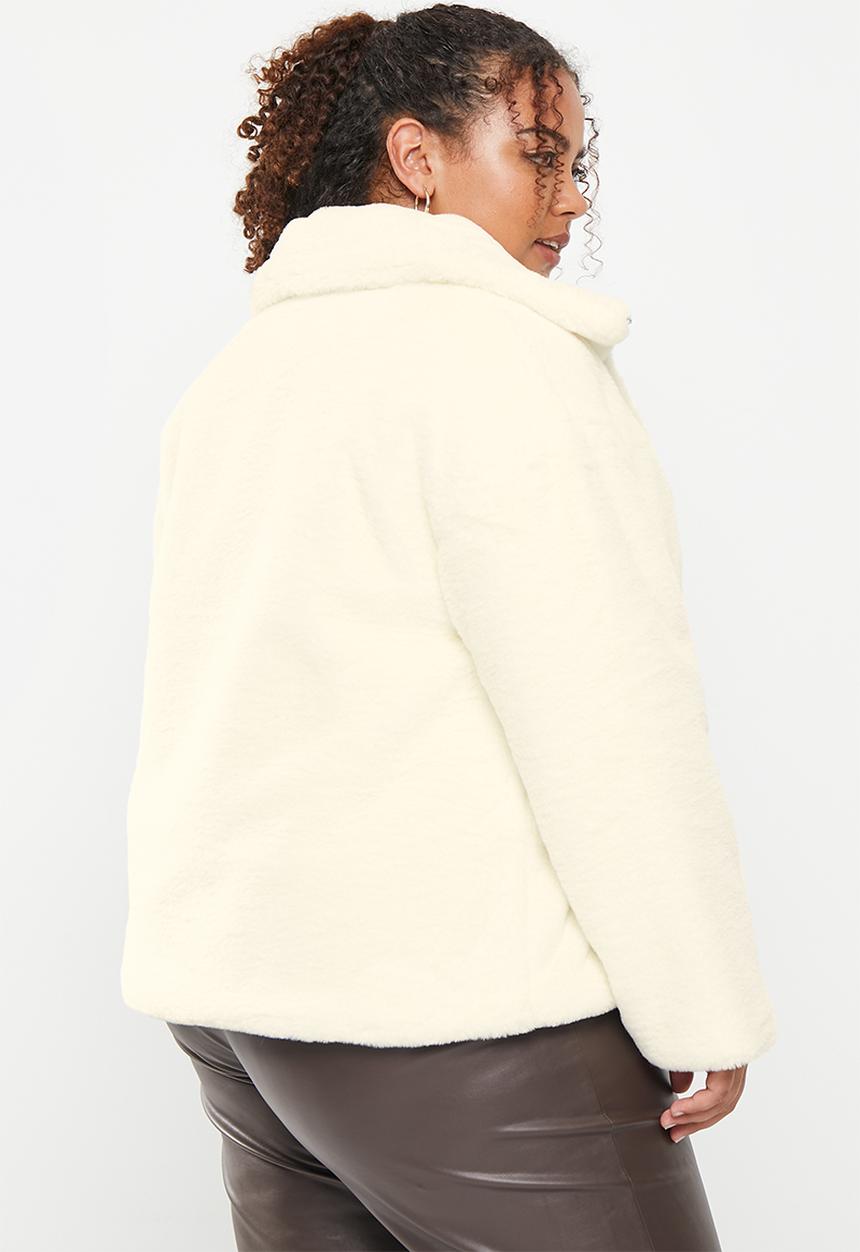 dailyfriday - Faux fur zip up jacket - ecru