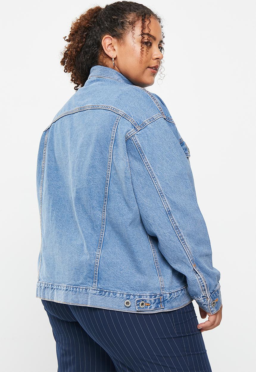 Cotton On - Plus the oversized denim jacket - offshore blue