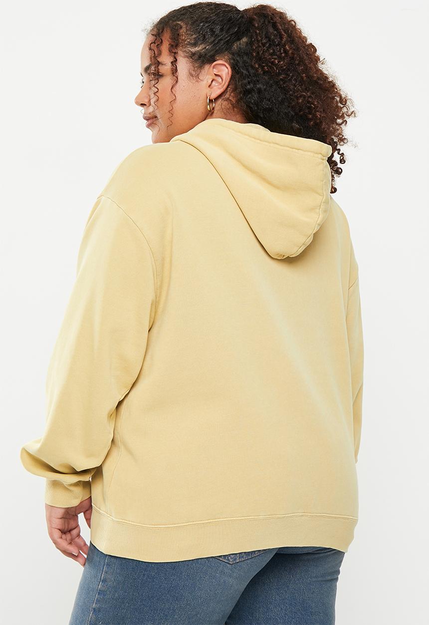 Cotton On - Plus classic washed zip-through hoodie - washed light sand