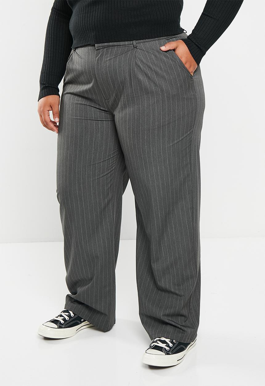 Cotton On - Plus jamie suiting pant - charcoal pinstripe 