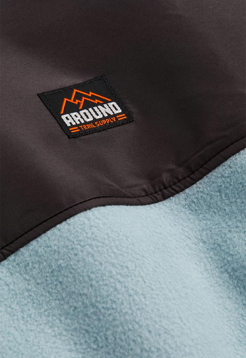 H&M - Zip-top fleece jacket - light turquoise/block-coloured