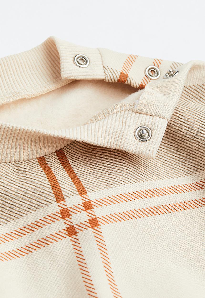 H&M - Sweatshirt - light beige/checked