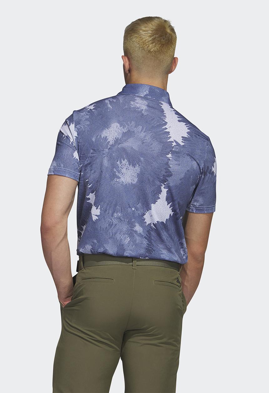 adidas Performance - Key golf  print polo - white & collegiate navy