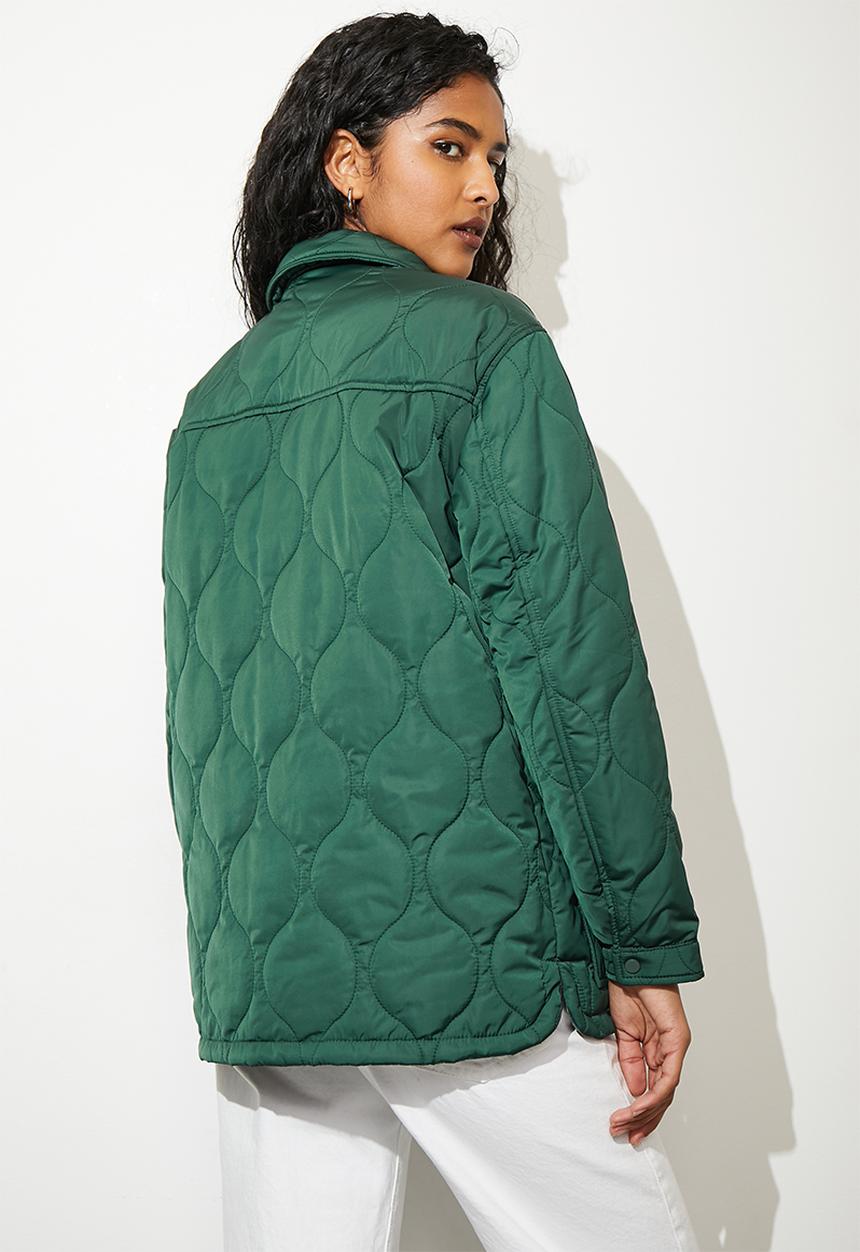 Superbalist - Quilted overshirt - emerald green