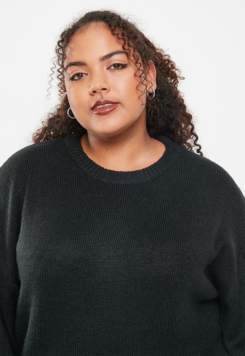 Cotton On - Plus blondie crew pullover - black 