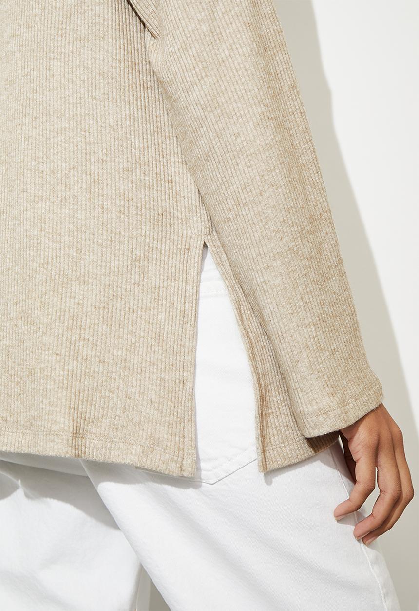 Superbalist - High neck with bell sleeve - stone