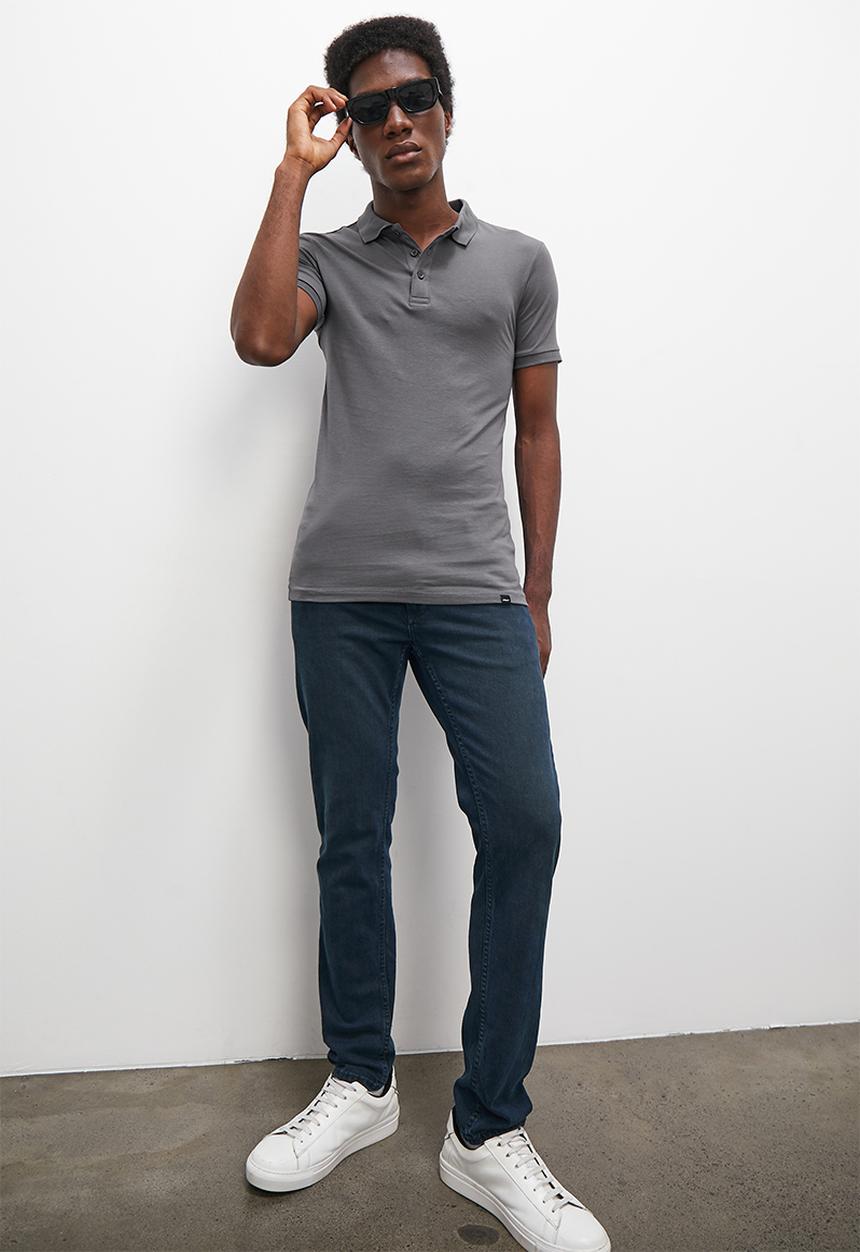 Superbalist - Rico muscle fit golfer - charcoal melange