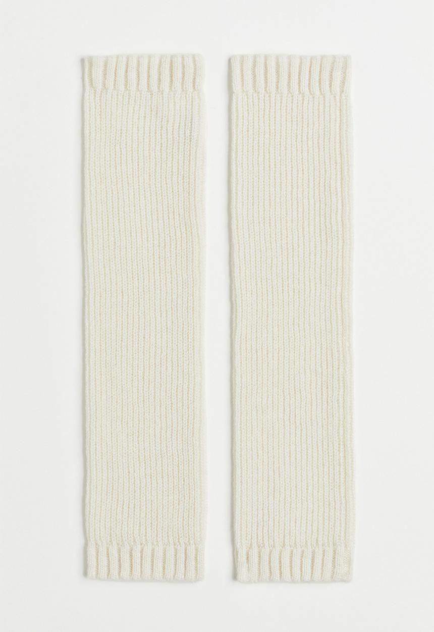 H&M - Rib-knit leg warmers - light beige