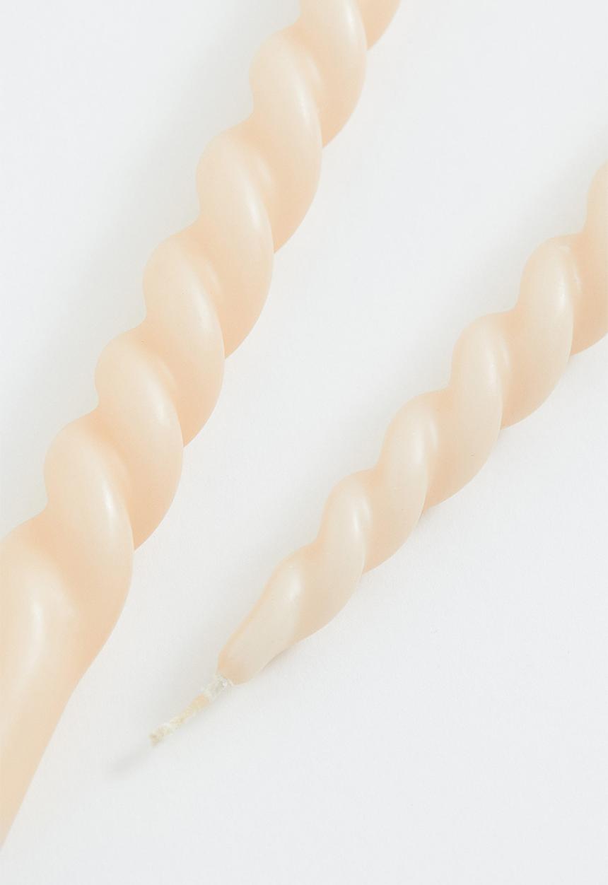 H&M - 2-pack spiral candles - cream