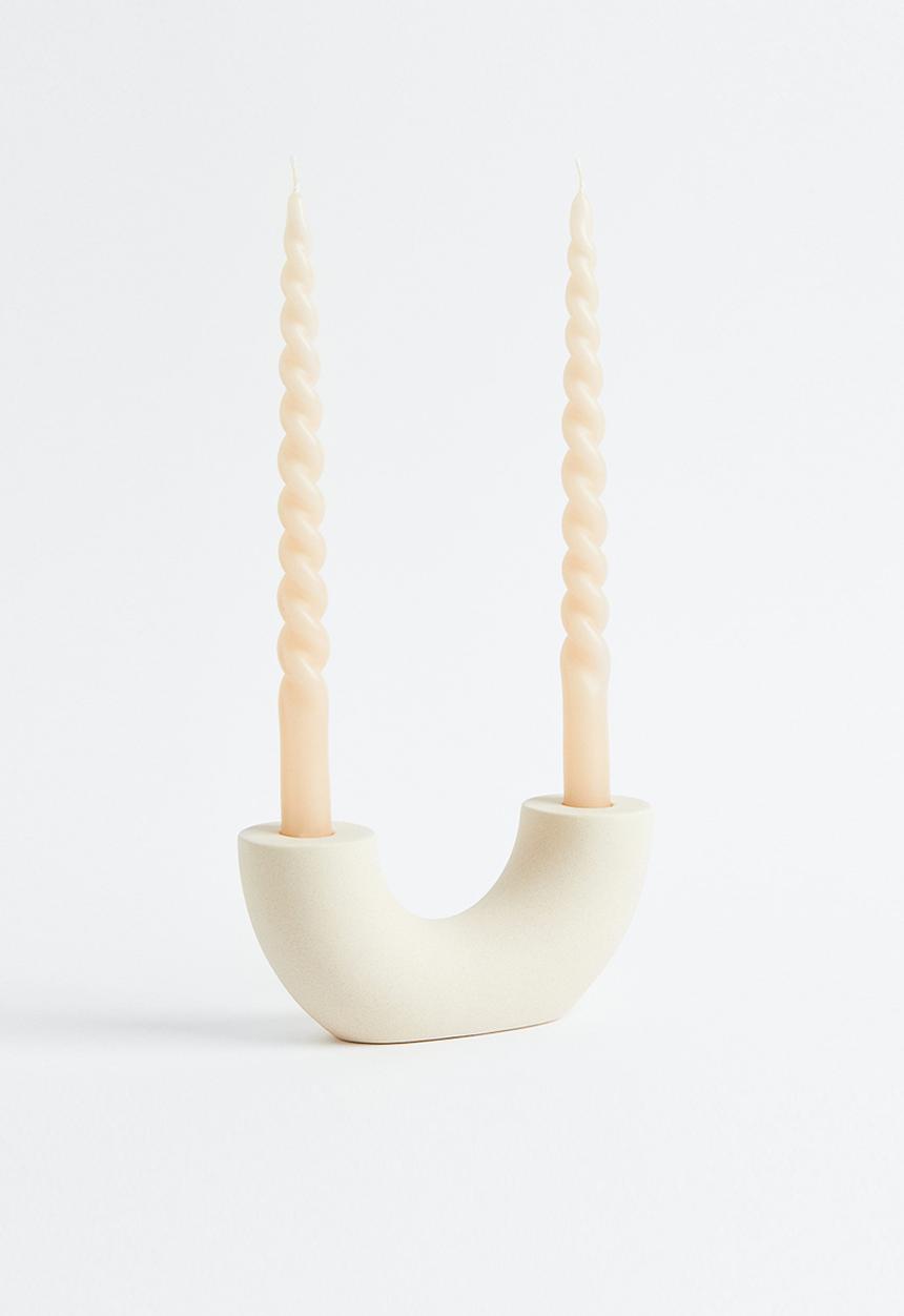 H&M - 2-pack spiral candles - cream