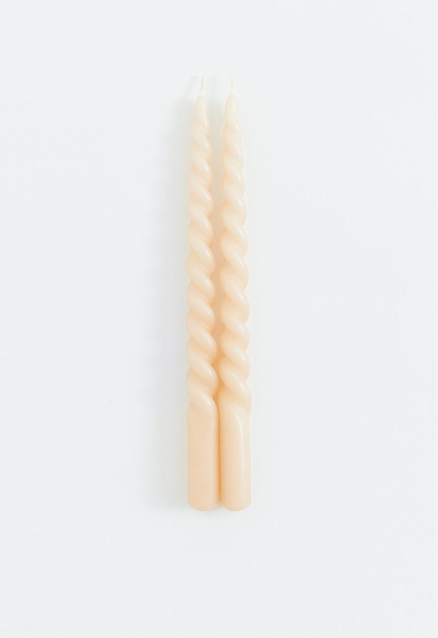 H&M - 2-pack spiral candles - cream