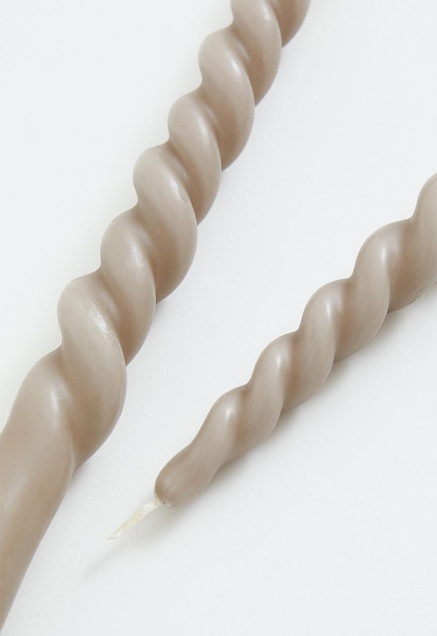 H&M - 2-pack spiral candles - light greige