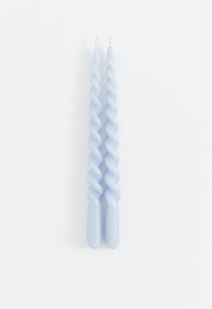 H&M - 2-pack spiral candles - light blue