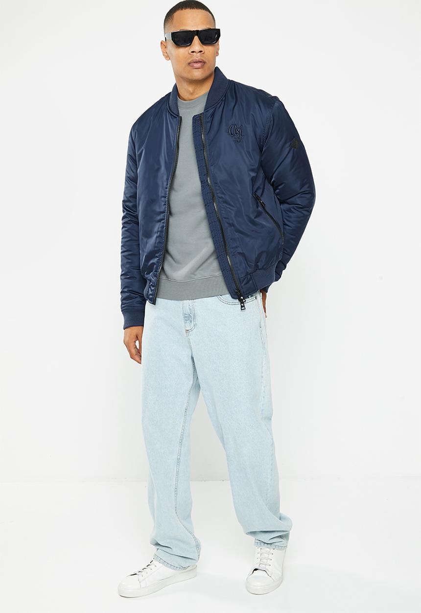 Aca Joe - Mens aca joe logo jacket bomber - dress blue