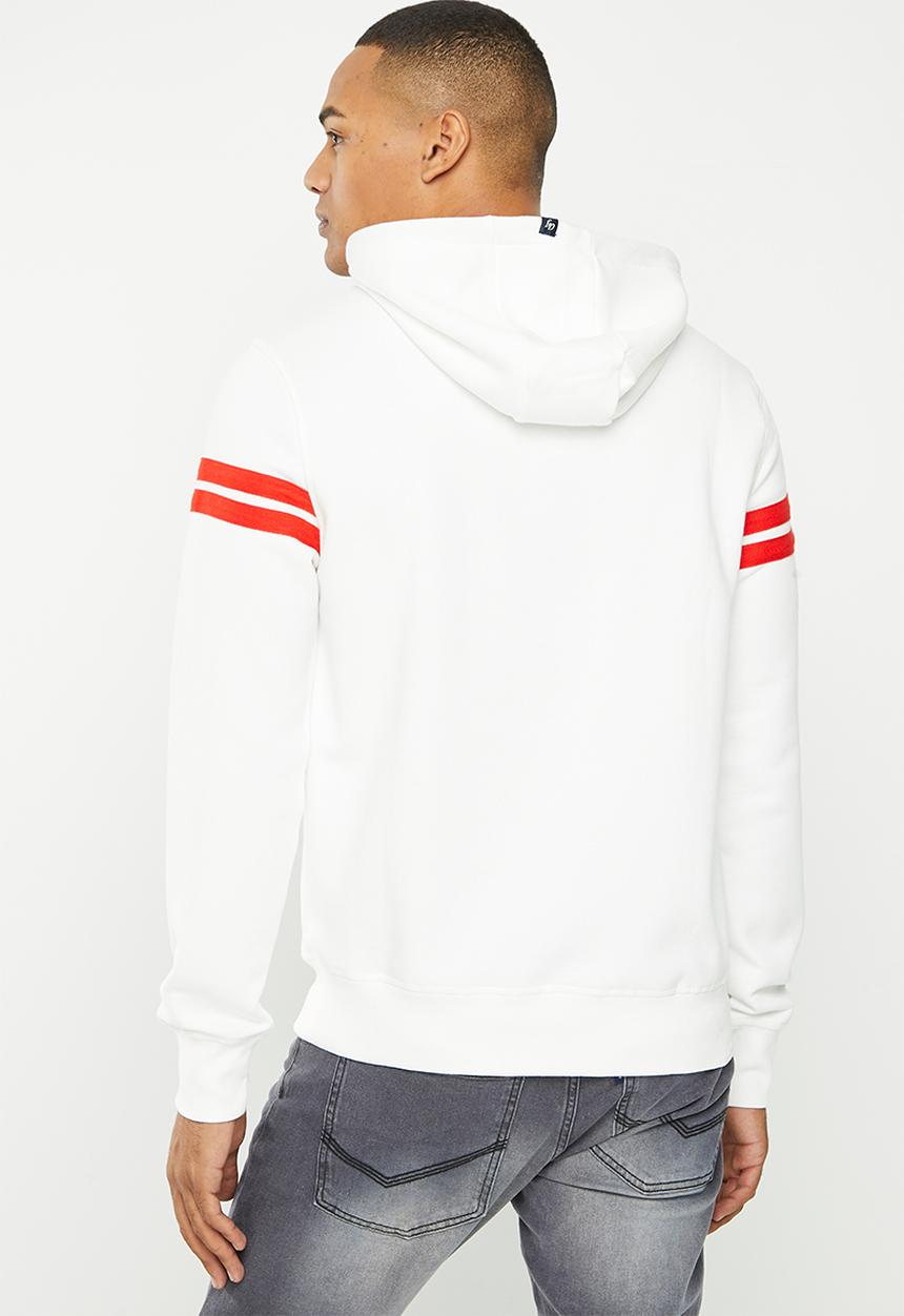 Aca Joe - Mens aca joe brushed fleece hoodie - white
