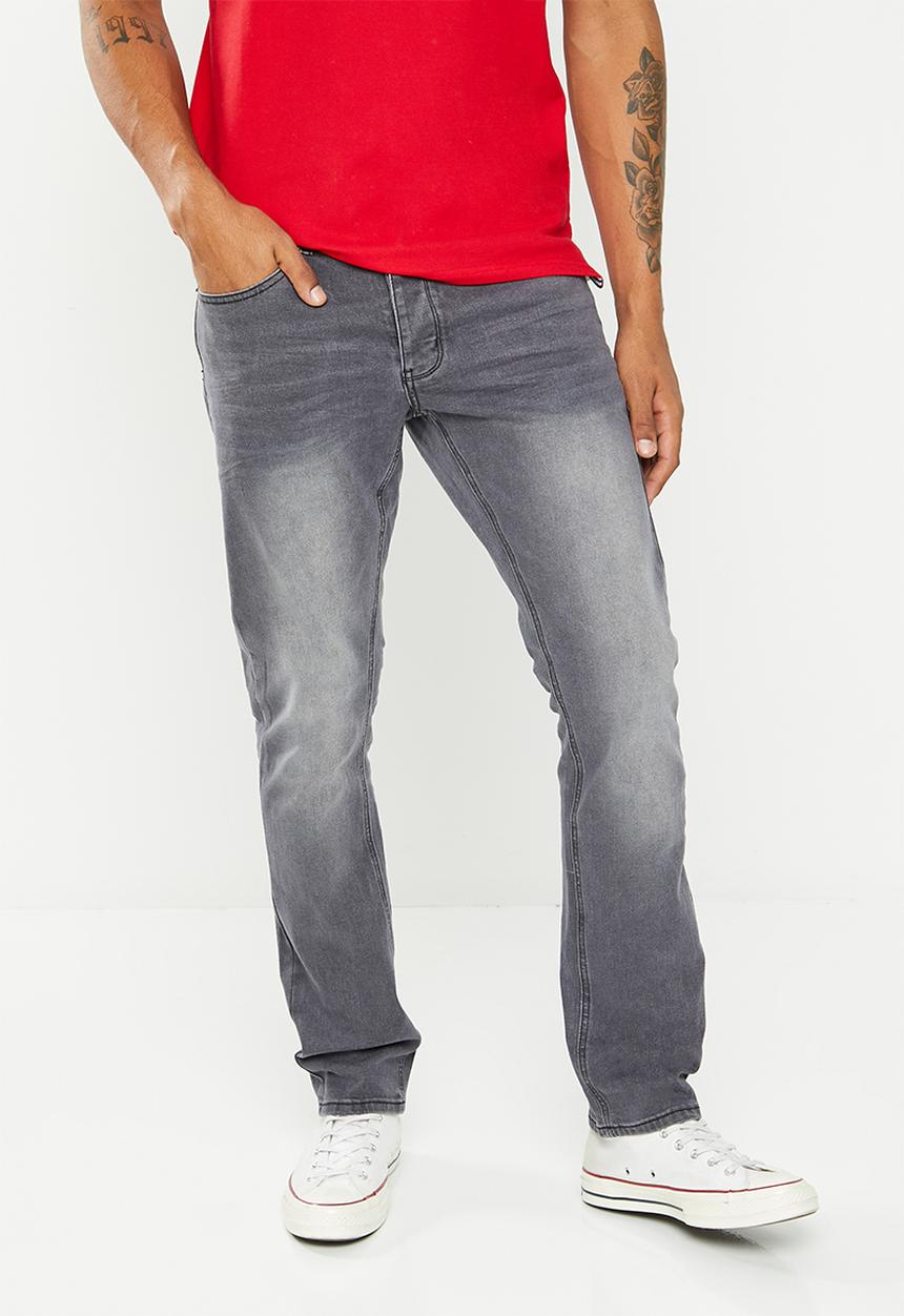 Aca Joe - Mens aca joe stretch skinny jeans - grey washed