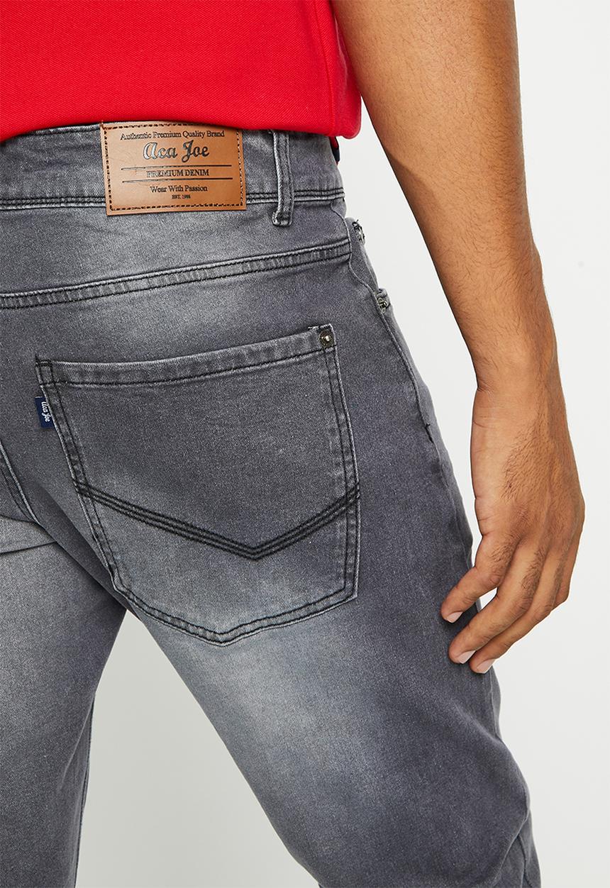 Aca Joe - Mens aca joe stretch skinny jeans - grey washed