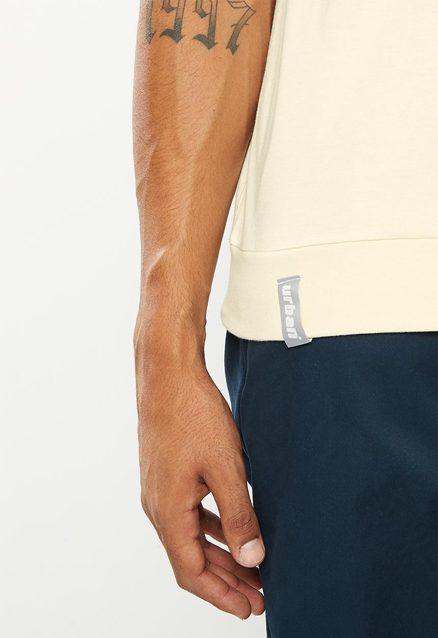 urban° - Mens urban printed oversized tee short sleeve - bone