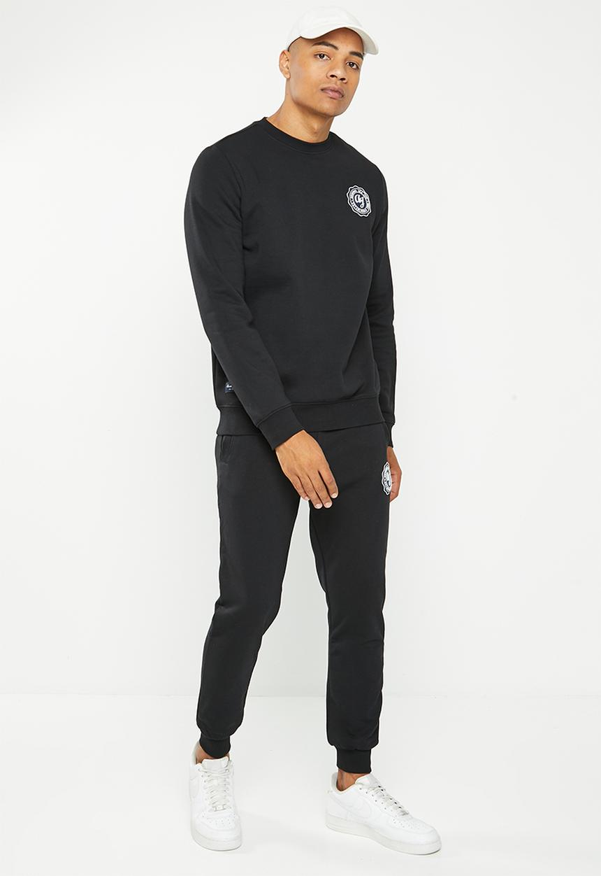 Aca Joe - Mens aca joe brushed fleece pullover crew - black