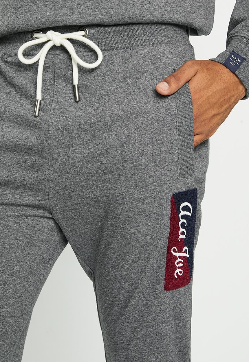 Aca Joe - Mens aca joe unbrushed fleece jogger - charcoal