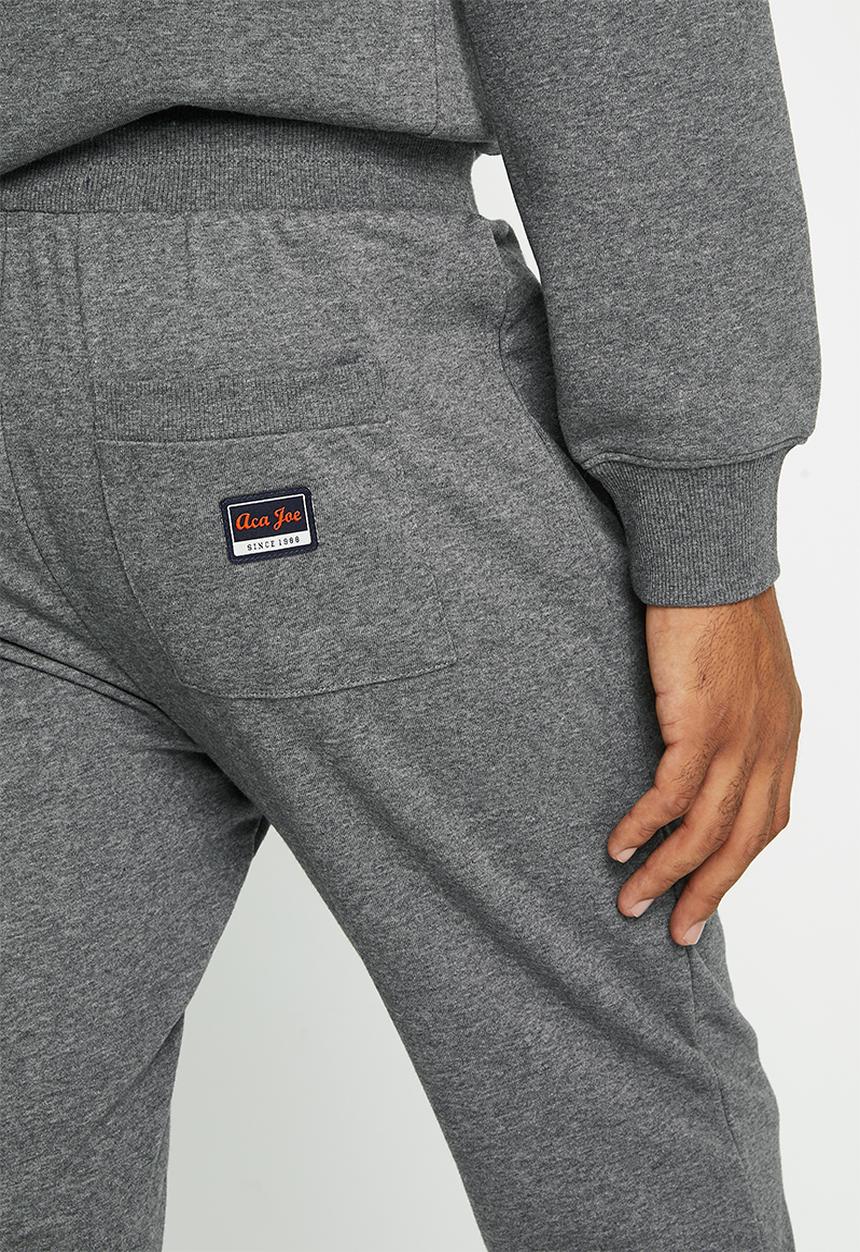 Aca Joe - Mens aca joe unbrushed fleece jogger - charcoal
