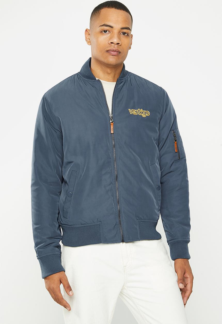Vertigo - Mens vertigo nylon fashion jacket bomber - mood indigo