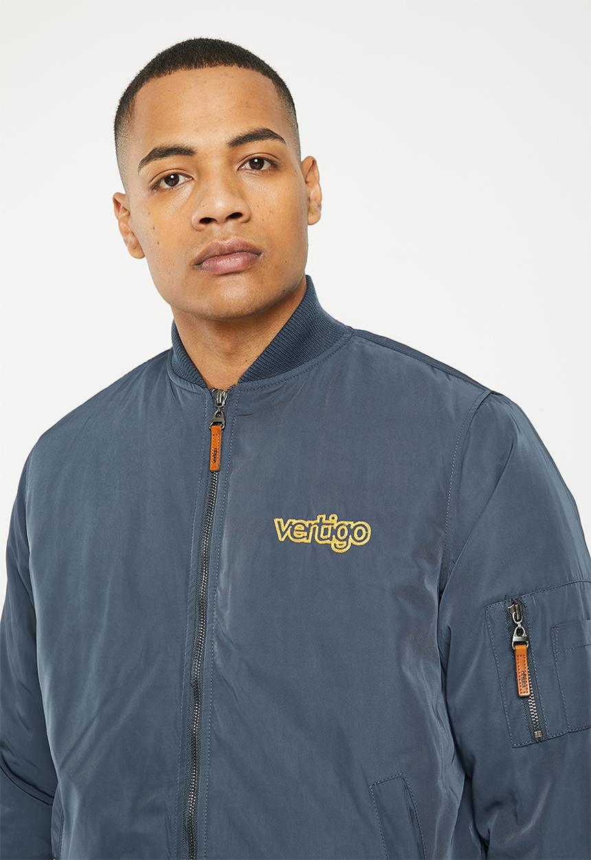 Vertigo - Mens vertigo nylon fashion jacket bomber - mood indigo