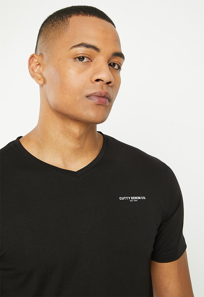 Cutty - Spice basic v-neck T-shirt - black