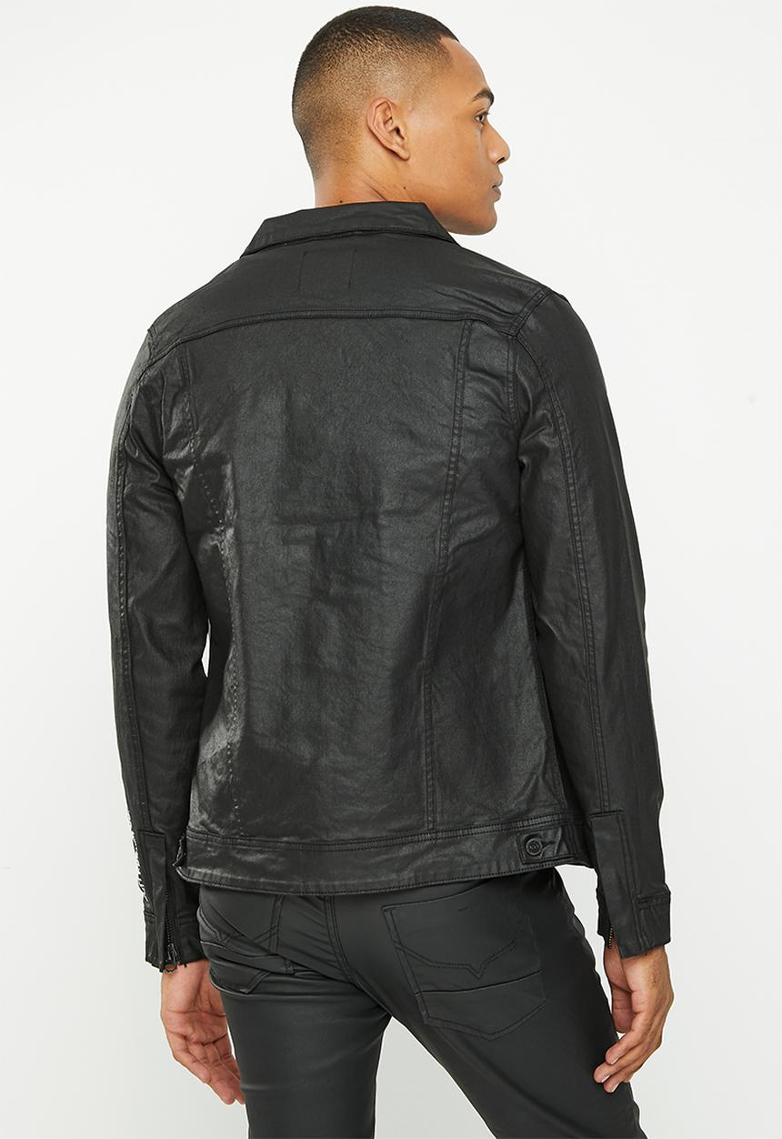 Cutty - Wade coated denim jacket - black