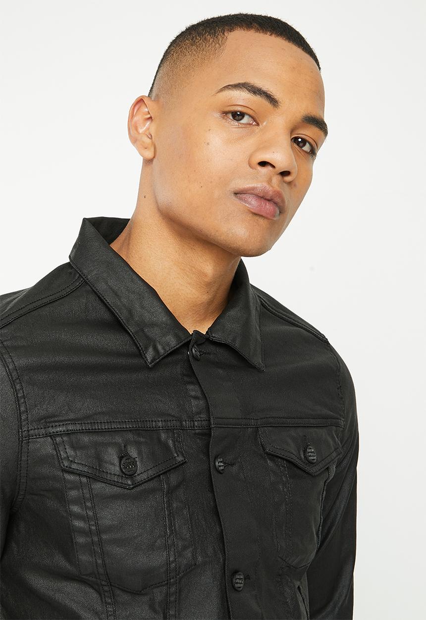 Cutty - Wade coated denim jacket - black