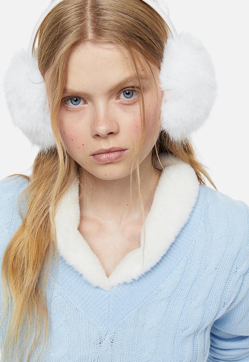 H&M - V-neck cable-knit jumper - light blue