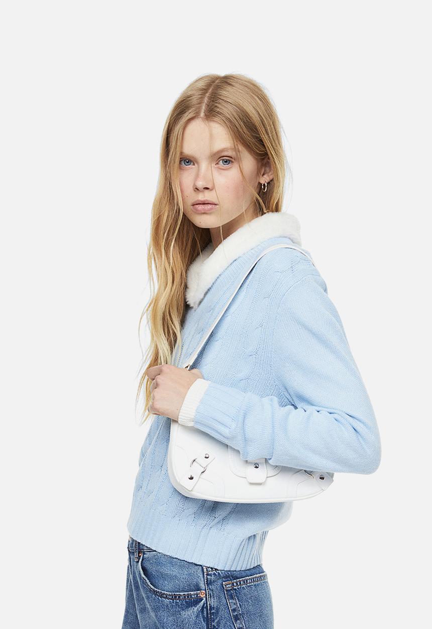 H&M - V-neck cable-knit jumper - light blue