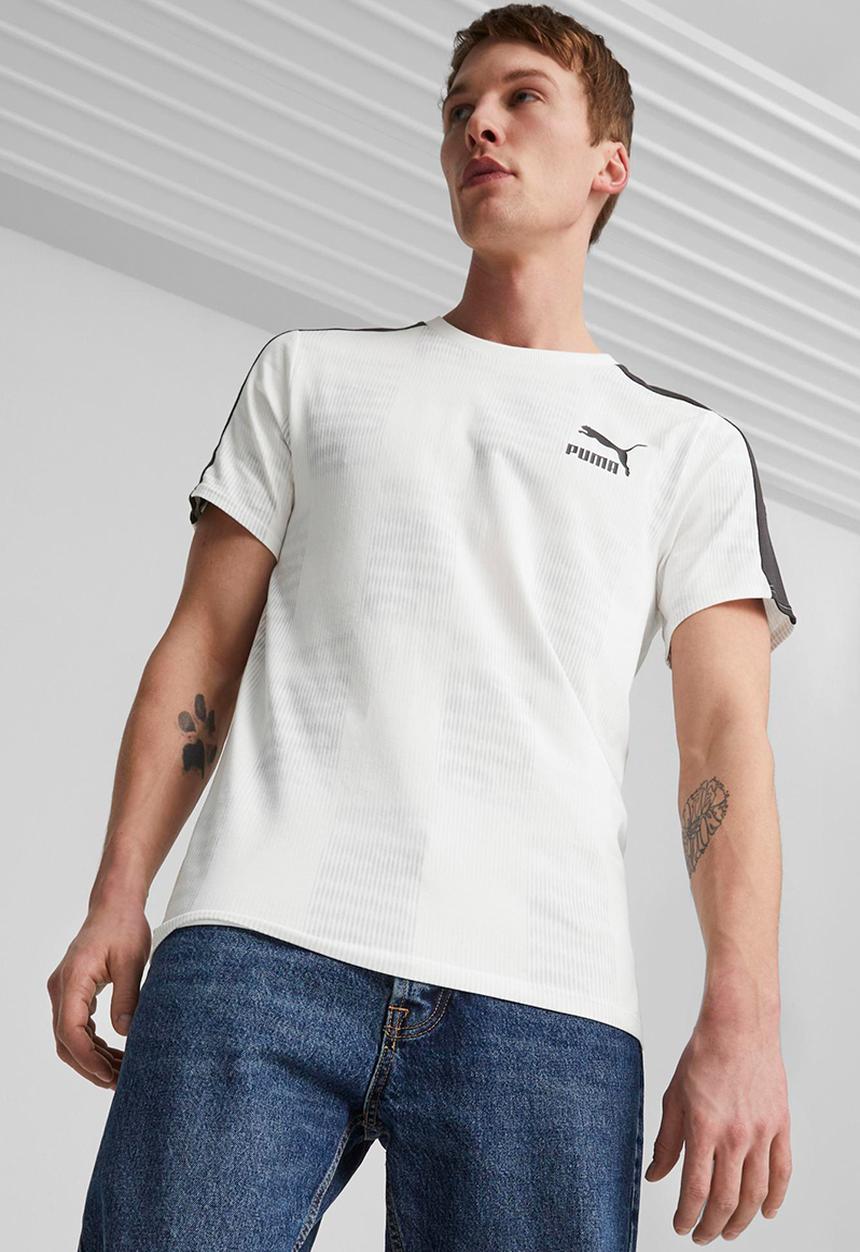 PUMA - T7 sport aop tee - puma white-aop