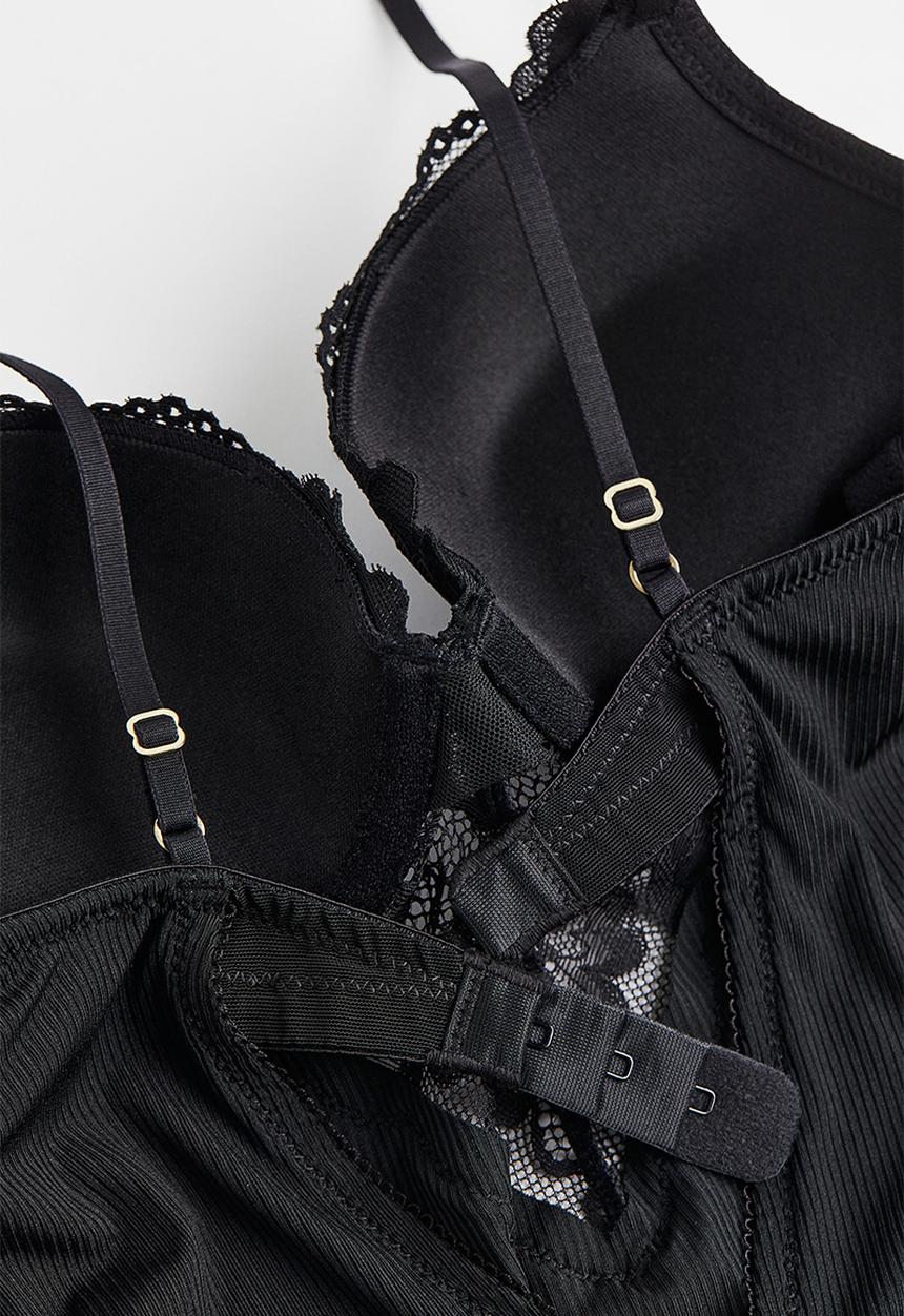 H&M - Push-up thong body - black