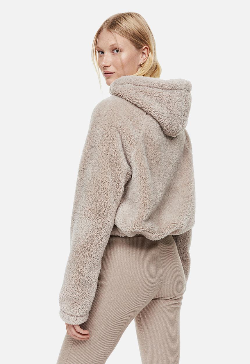 H&M - Teddy hoodie - light beige